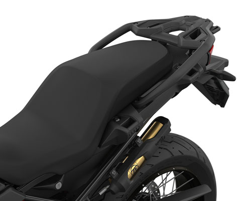 We see the seat of the F 850 GS.
