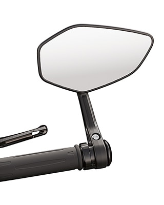 Milled handlebar end mirrors of the BMW M 1000 R