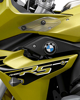 R 1250 RS in Sport style in the colour Austin yellow metallic matt.