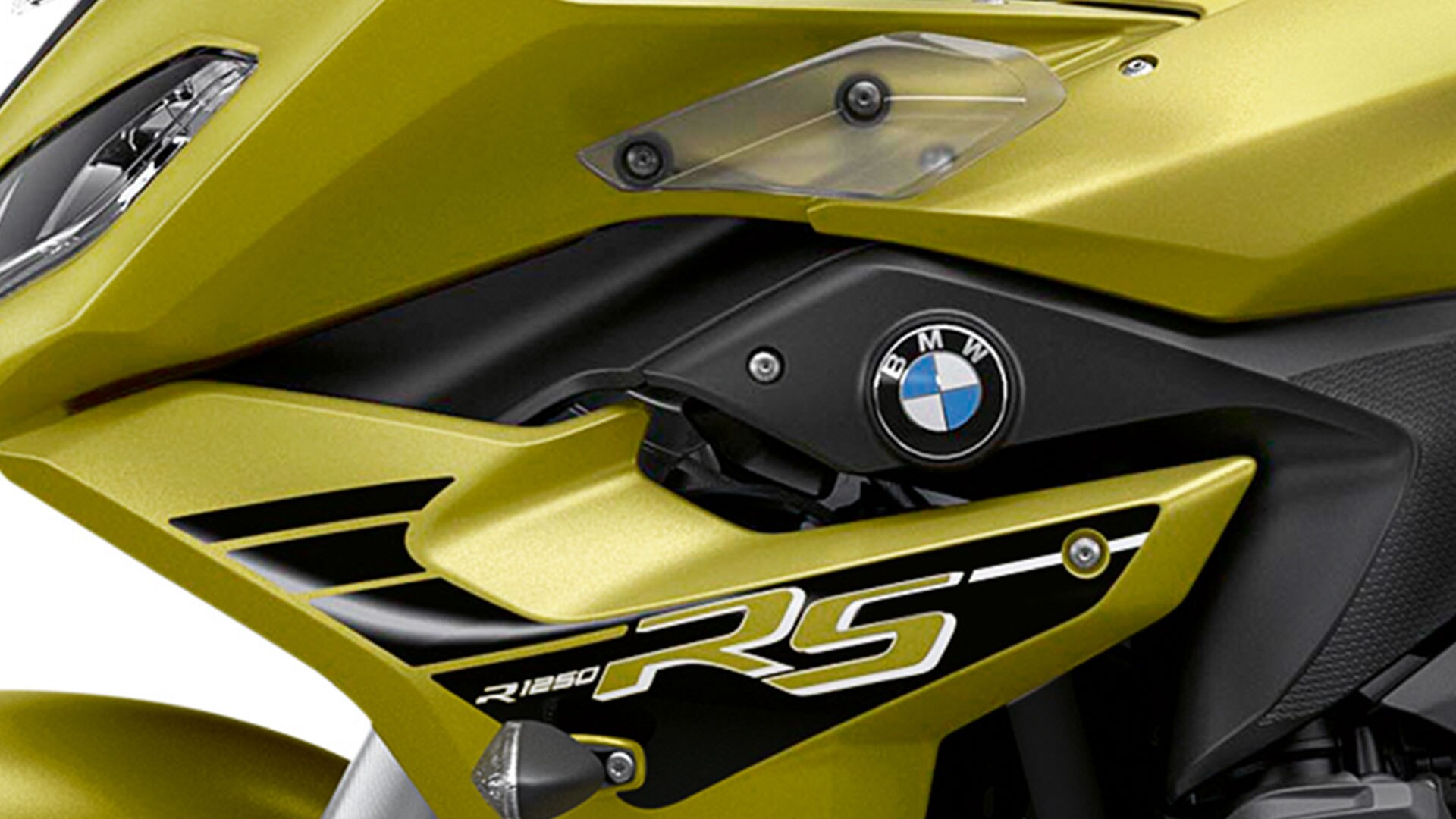 R 1250 RS in Sport style in the colour Austin yellow metallic matt.